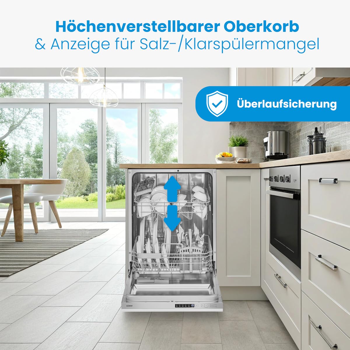 Bomann Geschirrspüler 45 cm vollintegrierbar 10 Maßgedecke 5 Programme 2 Sprühebenen GSPE 7420 VI