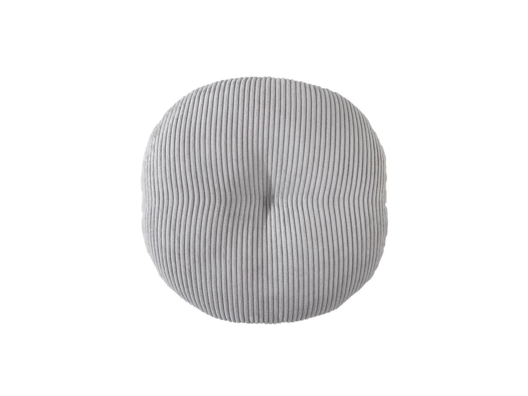 Traumnacht Cozy Bodenkissen aus gemütlichem Cord-Bezug, steingrau, rund mit 60cm Durchmesser und Circa 18-19cm hoch, 1.180g Füllgewicht, produziert nach deutschem Qualitätsstandard