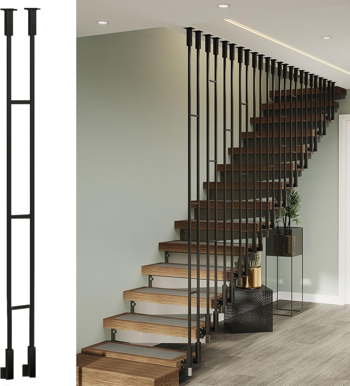 Garde-corps de sécurité moderne pour sécuriser les escaliers vides et éviter les chutes