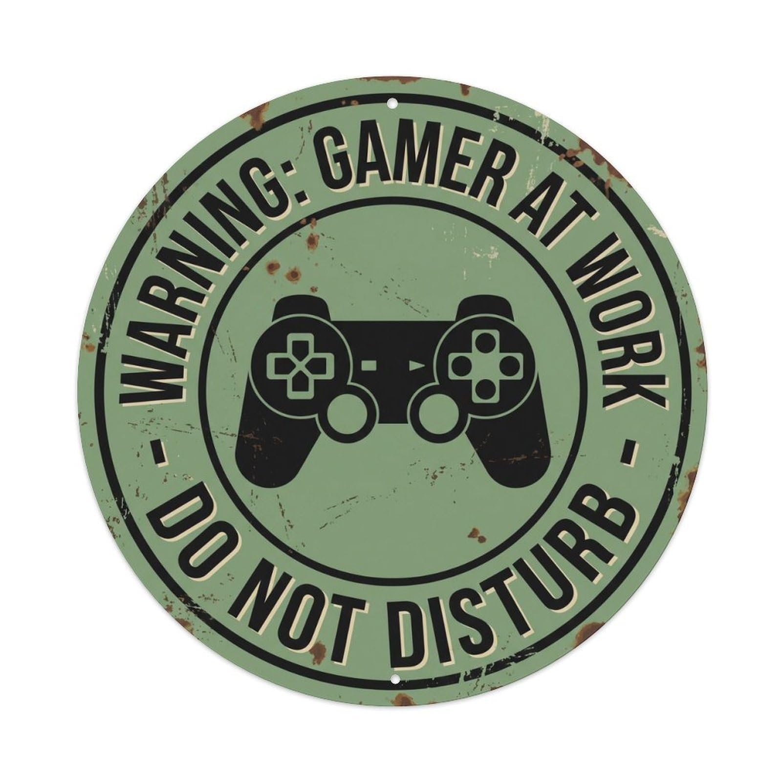 Vintage Funny Warning Gamer At Work Warning Metal Tin Sign