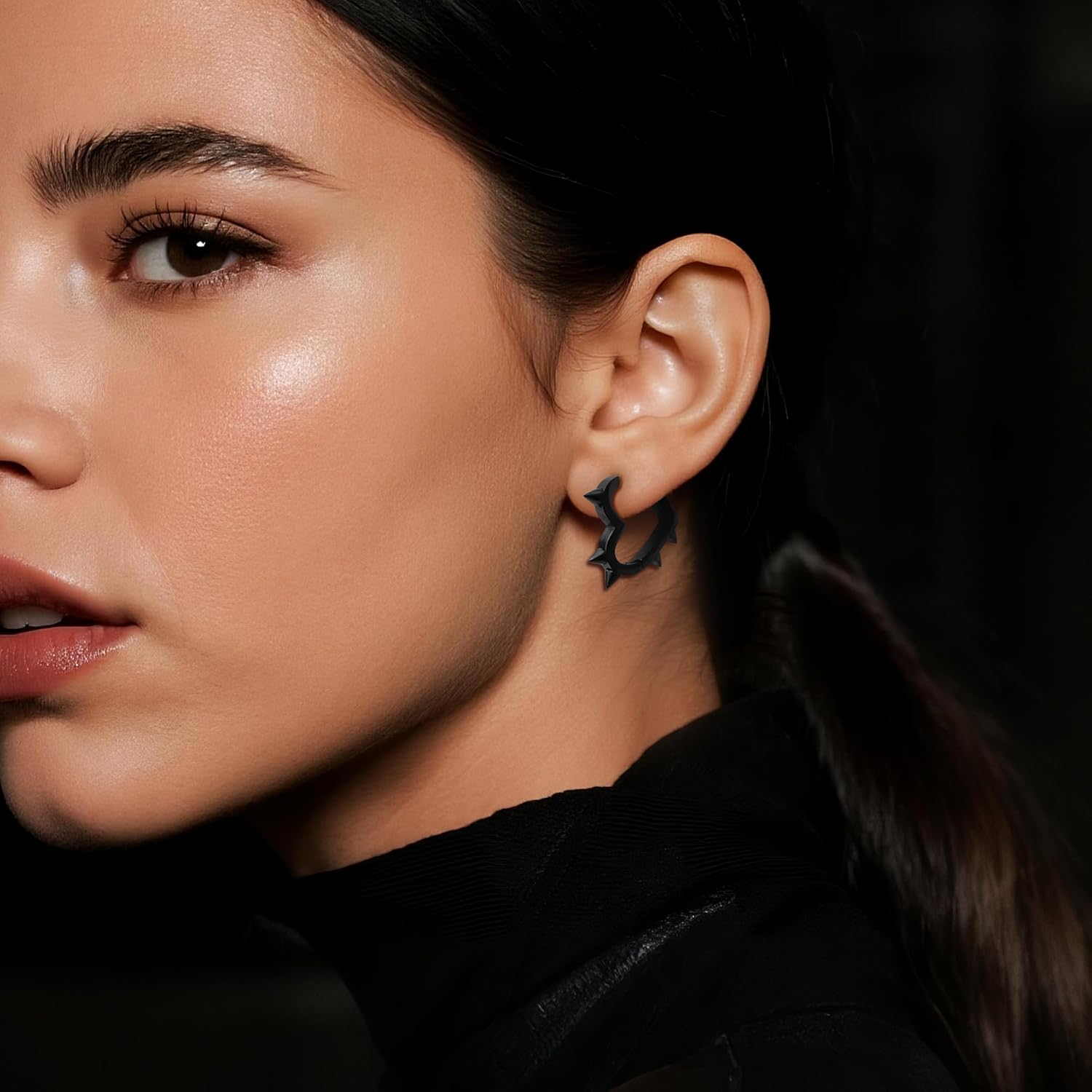 Spike Heart Hoop Earrings for Women, Gothic Punk Grunge Emo Y2k Hollow Earings Goth Jewelry Accessories Jewelry Gift - Image 2