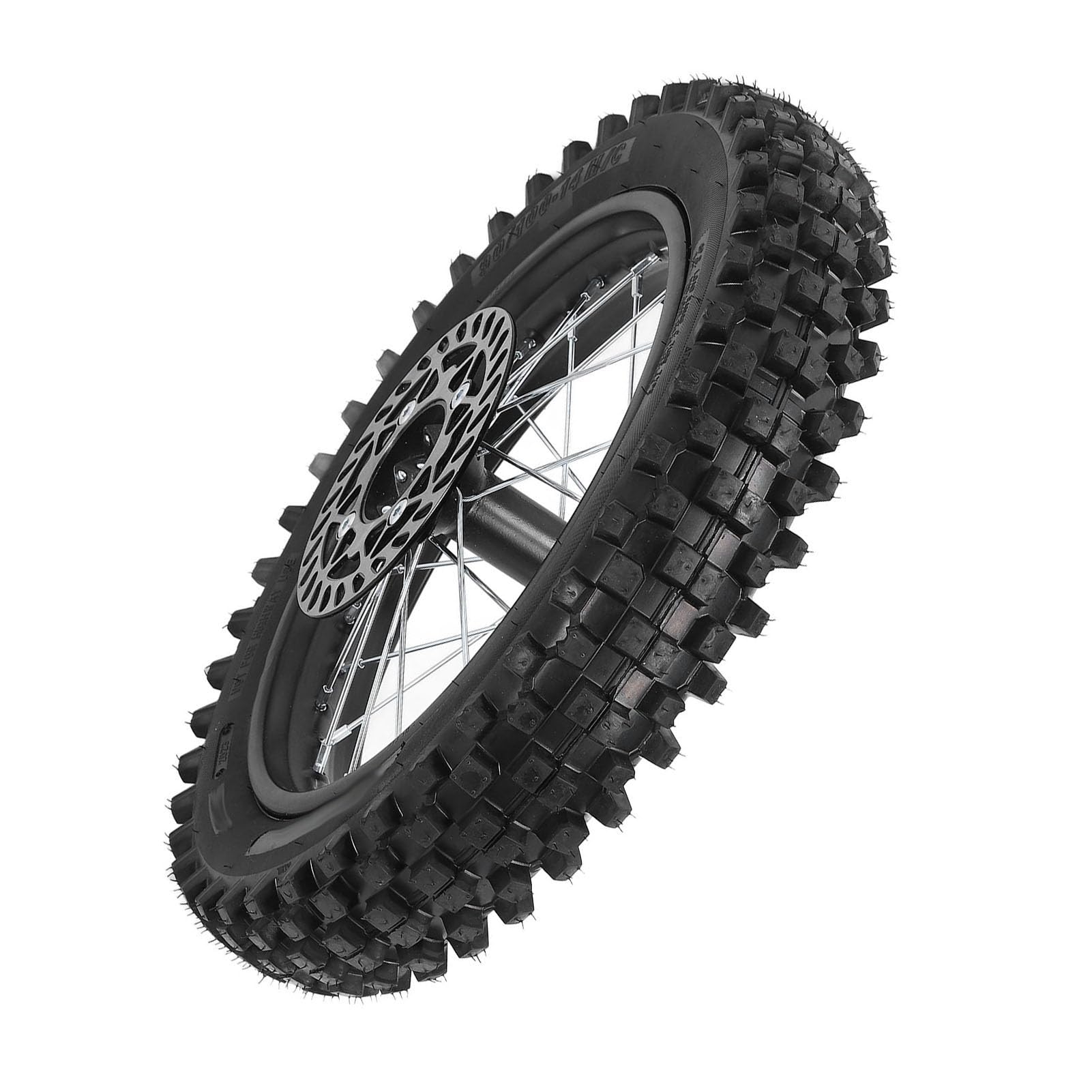 Yctze Conjunto de Neumáticos de Llanta de Rueda Trasera 14 Pulgadas 90/100-14 Eje 12 Mm con Rotor de Freno 190 Mm y Sprocket 420 41T para Tao Kayo TSD 110 TD 125 Apollo SSR