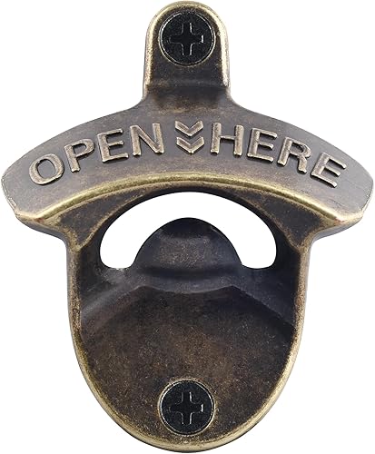 Miniatura 34 de 12 piezas de abrebotellas de bronce vintage montado en la pared, a granel, a prueba de óxido, abrebotellas de cerveza montado en poste para Bronce