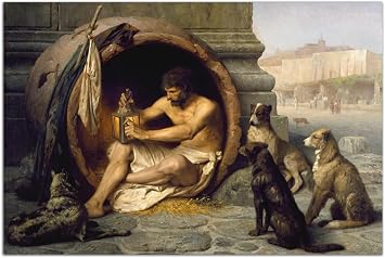 QUNYAAE Jean-Leon Gerome Diogenes Poster Dog Art Painting Canvas Art Poster Wall Art Picture Print Modern Family Living Room Decor Painting 16x24inch40x60cm-Unframed