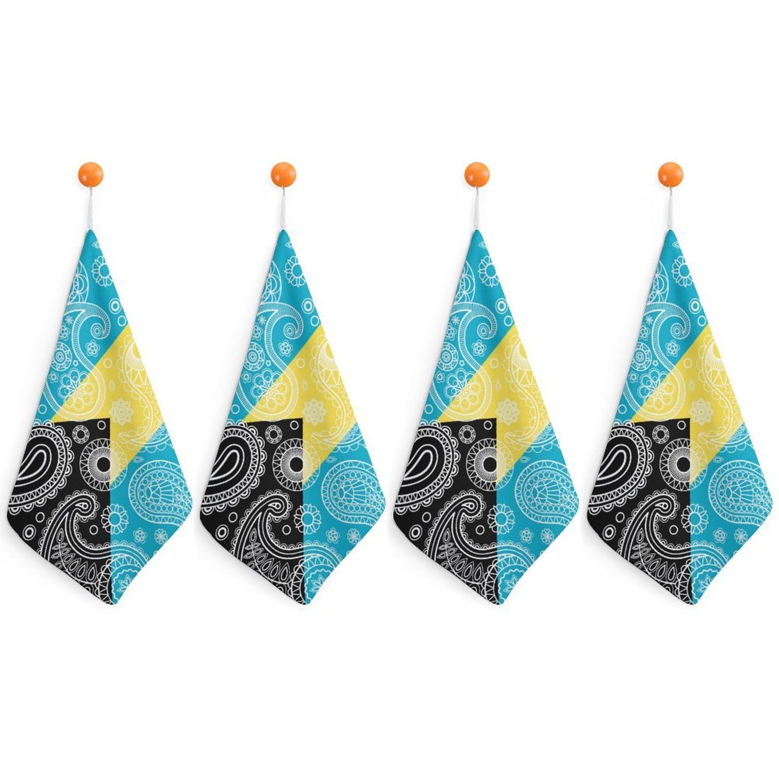 TXFBTRFSA Bahamas Paisley Flag Hand Towels with Hanging Loop Kitchen Towel Handkerchiefs Cleaning Cloths