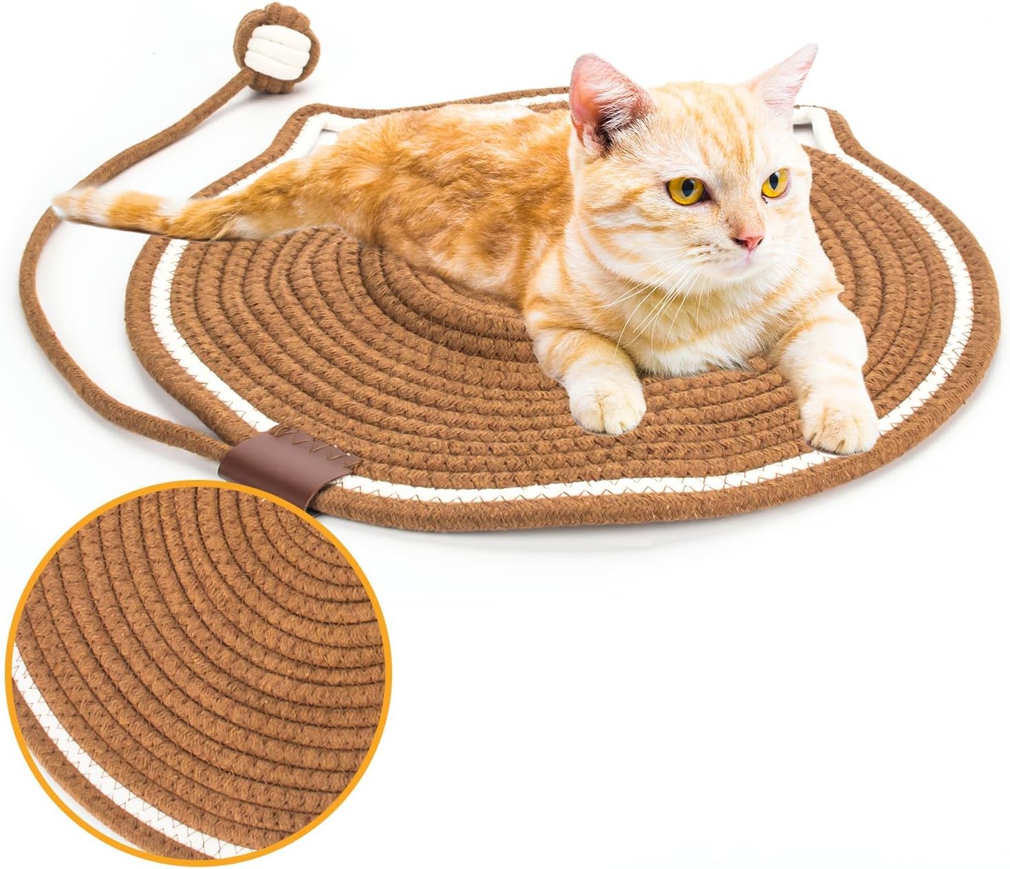 GBEX Scratch Pad for Cats, Cute Cat Scratch Pad, Lovely Cat Ear Scratching Pads Hanging Cat Toy Wall Cotton Rope Cat Scratcher Mat (Multicolour, 42CM) (B0DDCTBNW5) Amazon Price History, Amazon Price Tracker