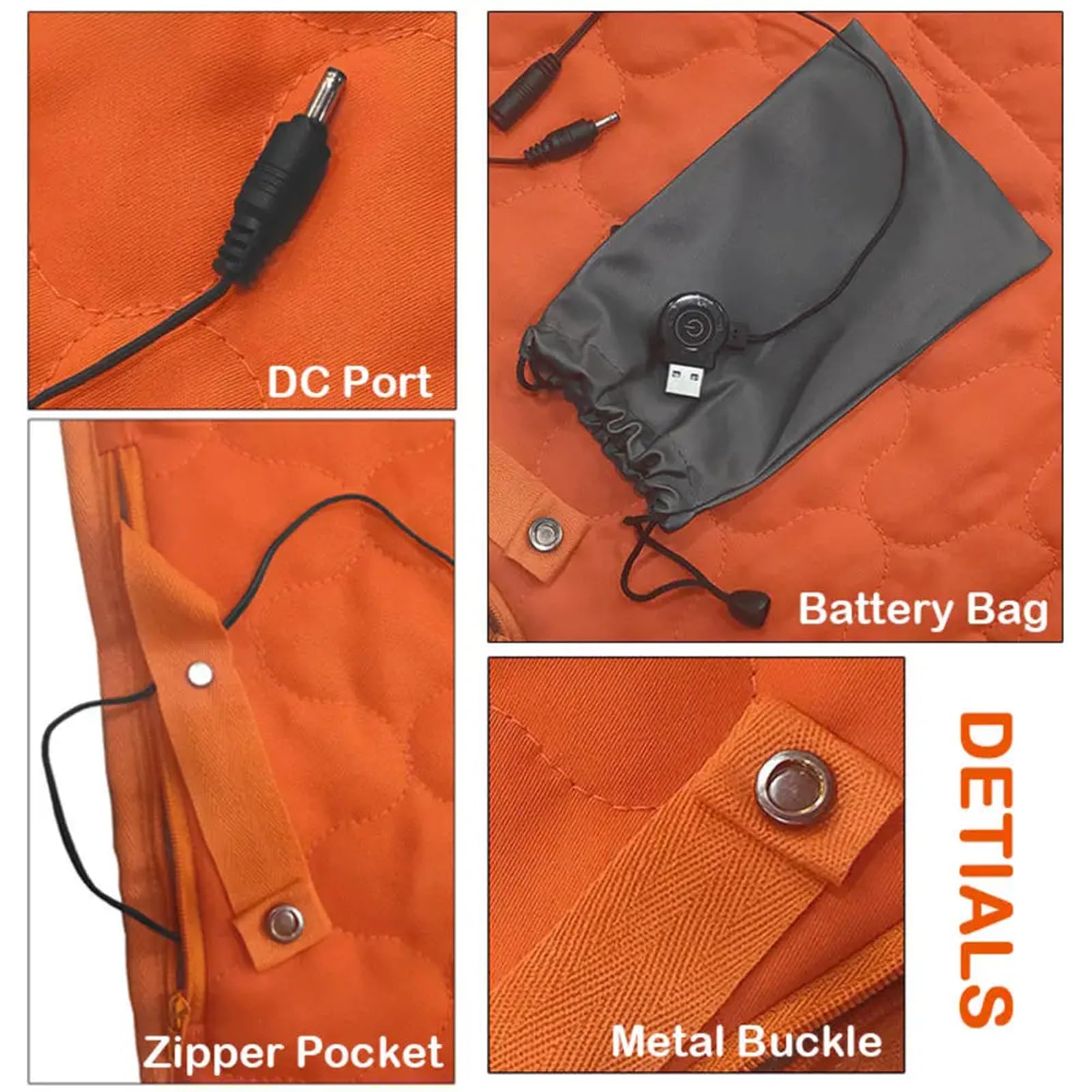 Forro para Saco De Dormir con Doble Calefacción, Almohadilla Térmica Eléctrica USB, Calentador para Acampar, Manta Calefactora Portátil para Clima Frío para Interiores Y Exteriores
