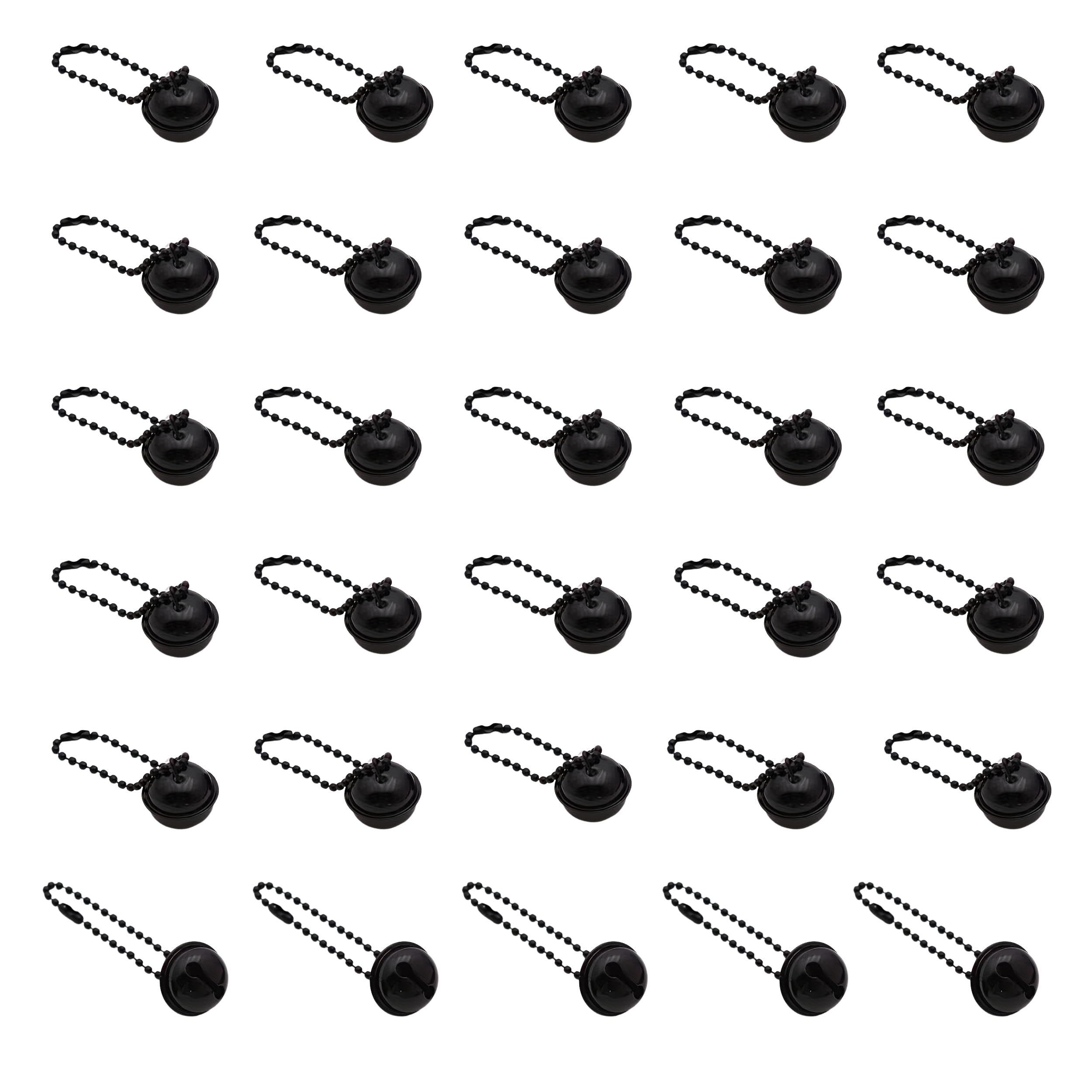 Skypro Black 30Pcs 30Pcs Black Jingle Bells Metal Round Bells Bead Chain Bell Pendant Small Craft Bells Colored Christmas Bells For Bag Keychain Craft Jewelry Decoration