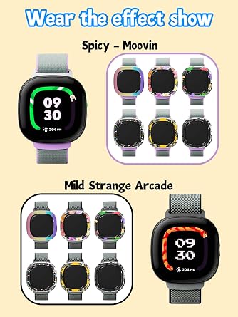 Fitbit Google Ace LTEキッズスマートウォッチエッジプロテクターケース、キュートで面白いGoogle Ace LTEスキン、落下防止ハードカバー Google Ace LTEキッズスマートウォッチアクセサリー花+蜂用 2個パック