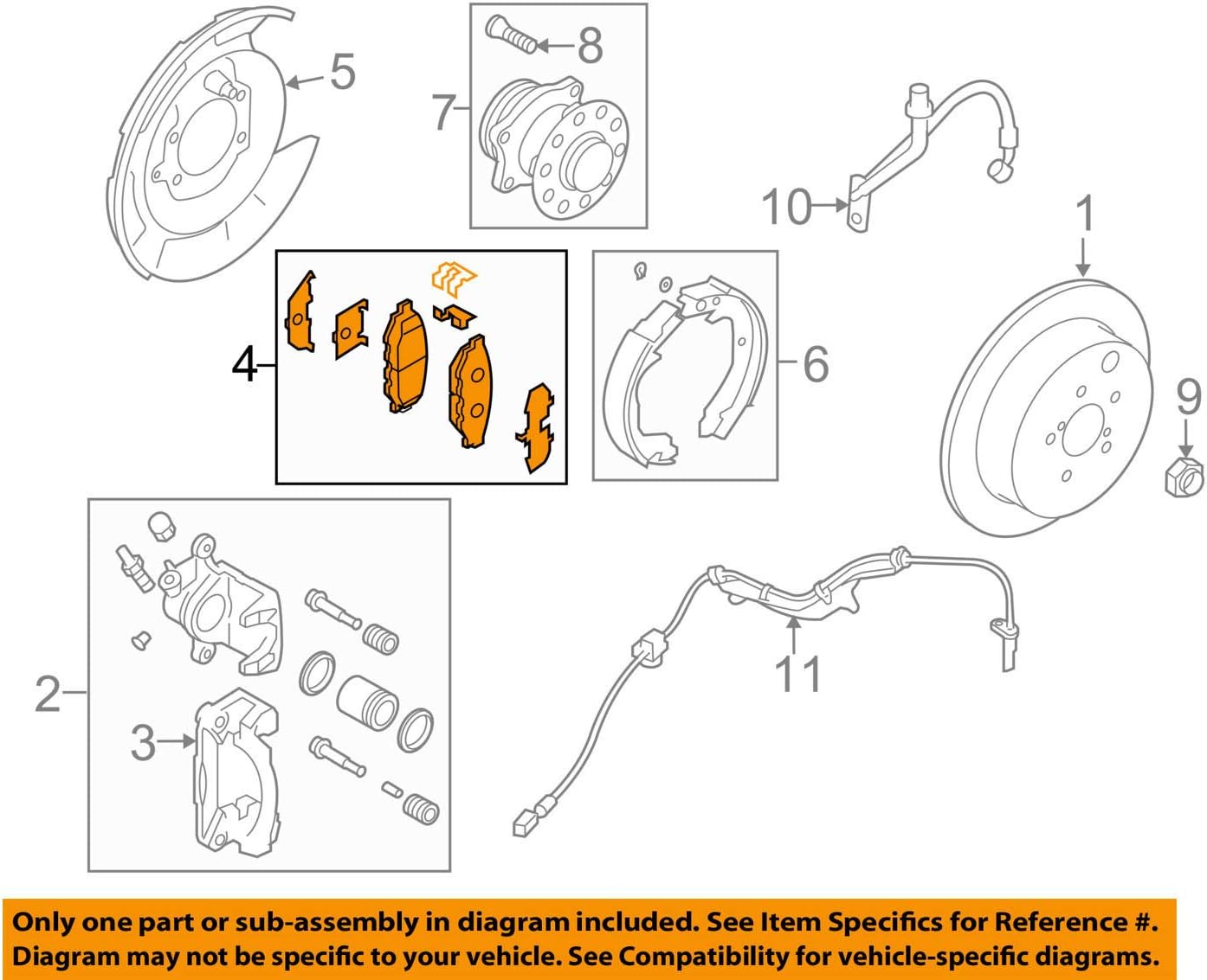 Subaru Brake PAD KIT Rear