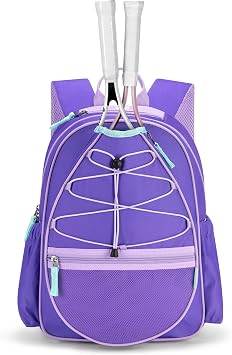 Choco Mocha Kids Tennis Bag, 16 Inch Youth & Junior Tennis Backpack with Shoe Compartment, Holds 2 Rackets 2123 Inch