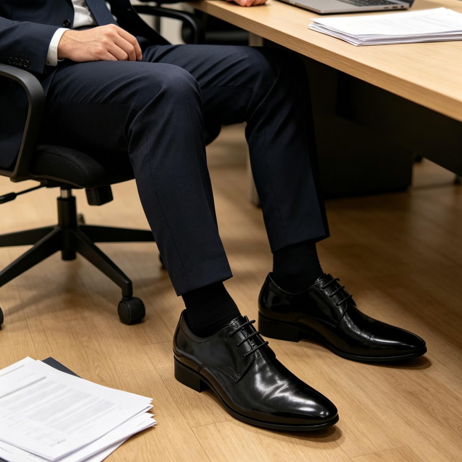 Scarpe Eleganti da Uomo Classiche Scarpe Oxford Stringate A Punta Scarpe Formali in Pelle per Lavoro E Matrimonio
