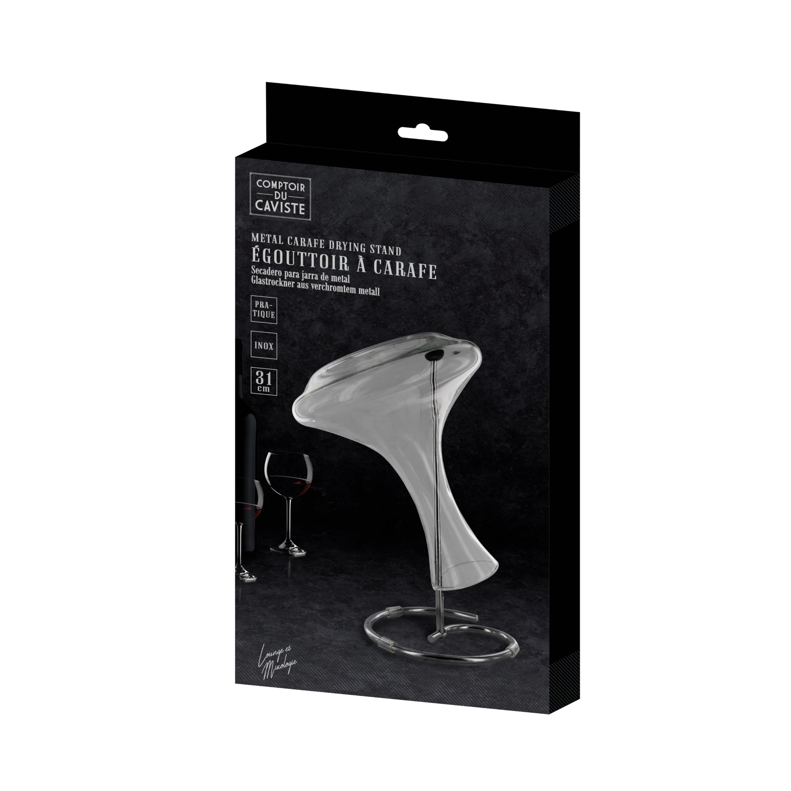 COOK CONCEPT KV7083 Escurridor de Garrafas de Metal Cromado Extraíble Plata