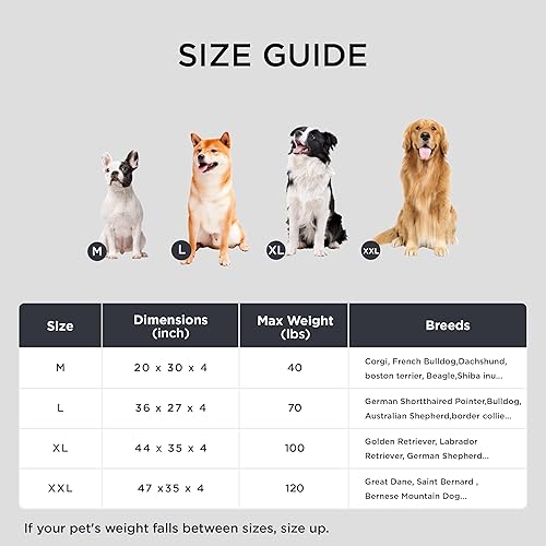 Miniatura 6 de Bedsure Camas para perros de tamaño grande, colchón lavable para mascotas con tela Oxford, cojín de almohada para mascotas para jaula, tapete gris