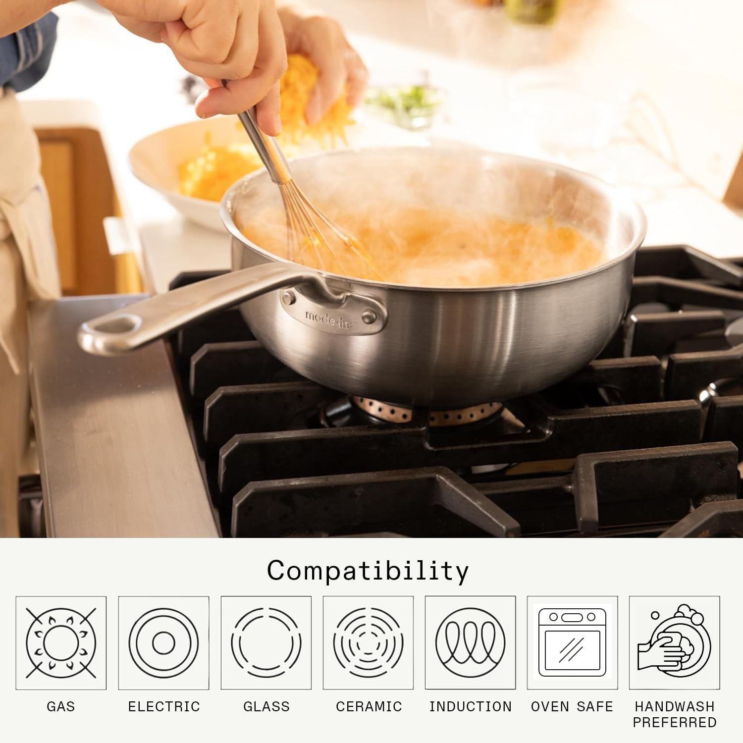 Made In Saucier Pan - 3 Quart Stainless Steel -4