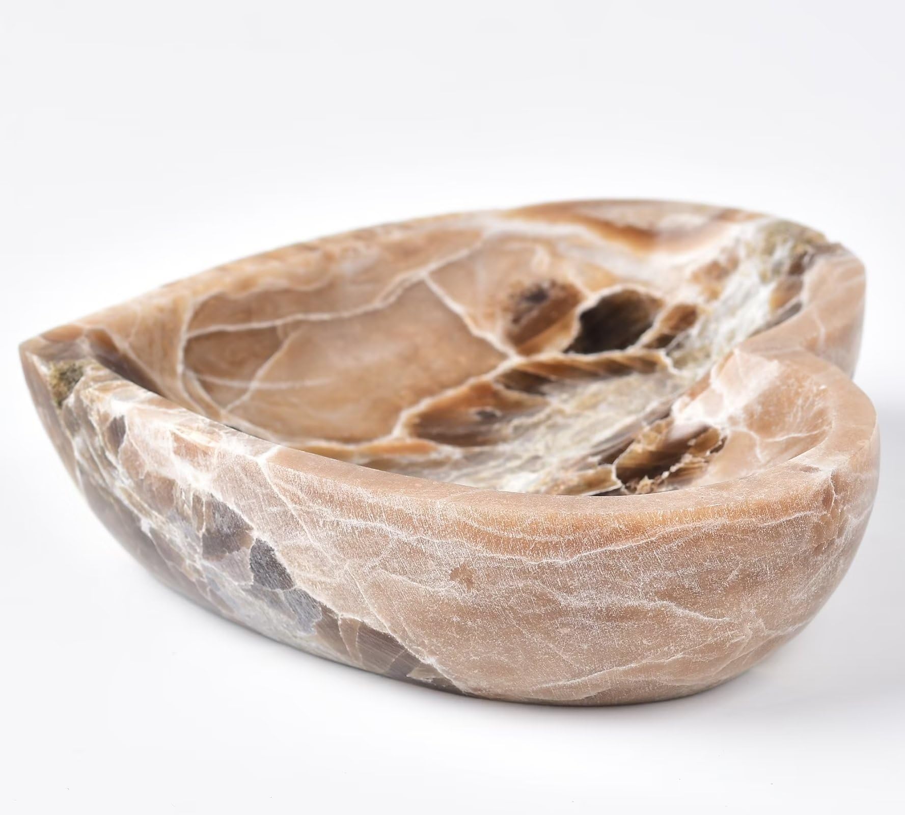 AMOYSTONE Natural Morocco Jasper Heart Bowl 5.5