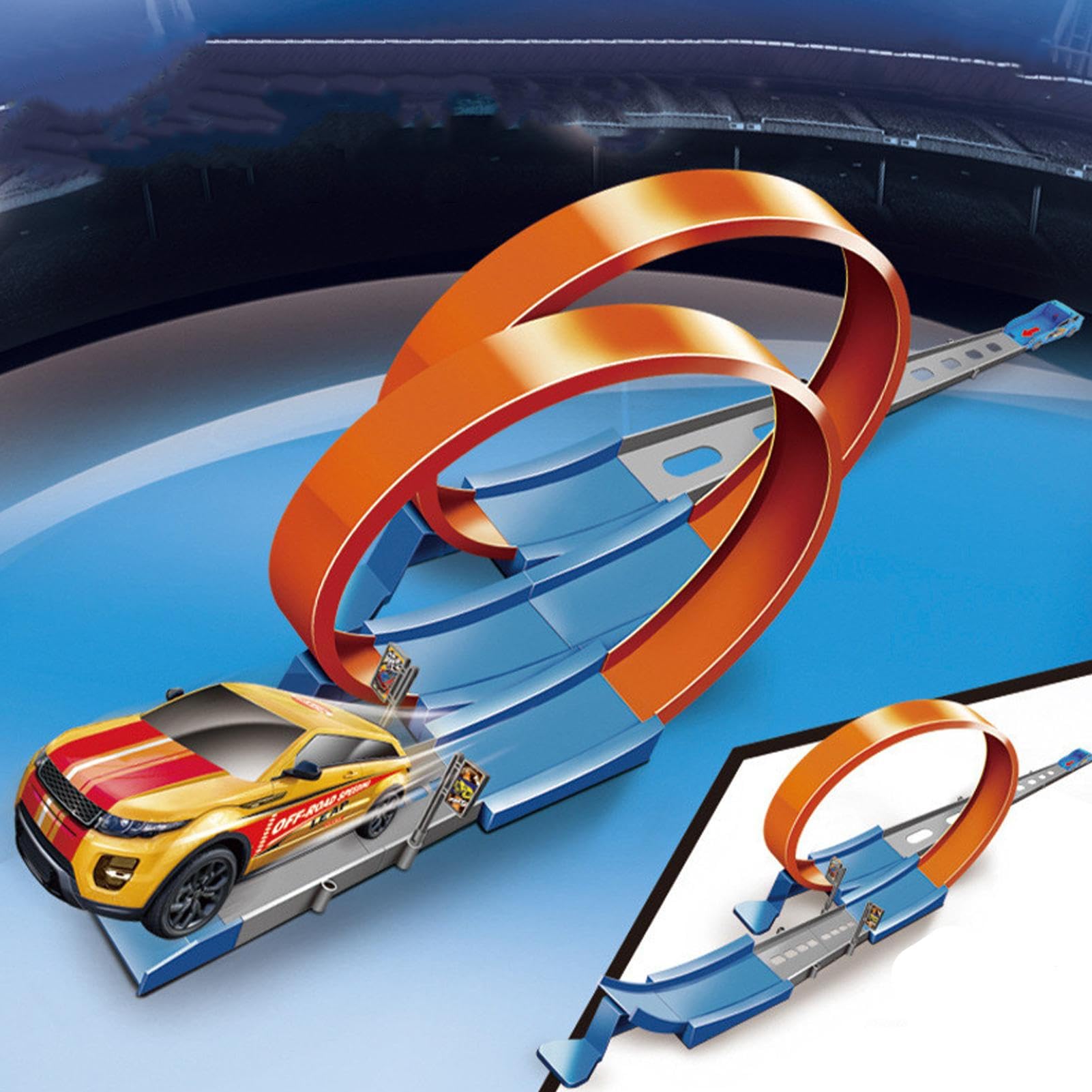 Voiture à Piste Flexible – 8 Modules, Boucles 360° – Cadeau Idéal Pour Les Enfants