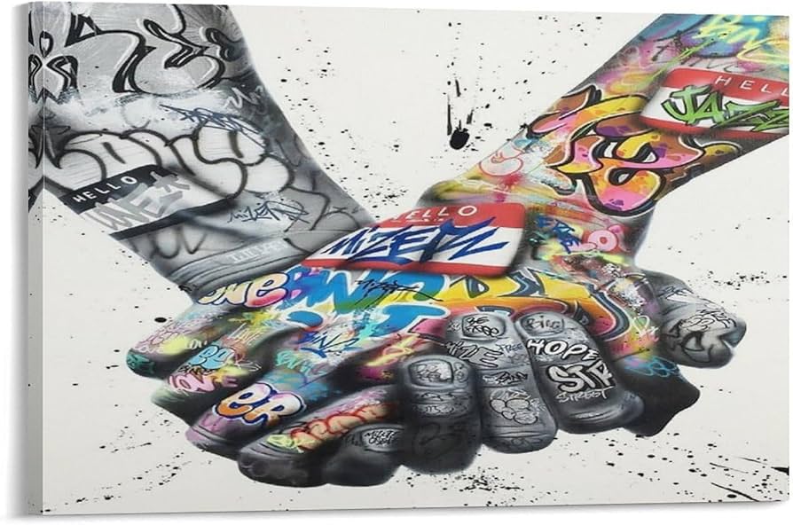 Amazon.co.jp: バンクシー 手をつなぐカップル ストリート