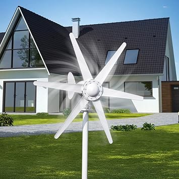 800W 12V/24V Wind Turbines Generator, 6-Blade Fan Wind Turbines Generator Kit, Electromagnetic Electricity Producer Equipment