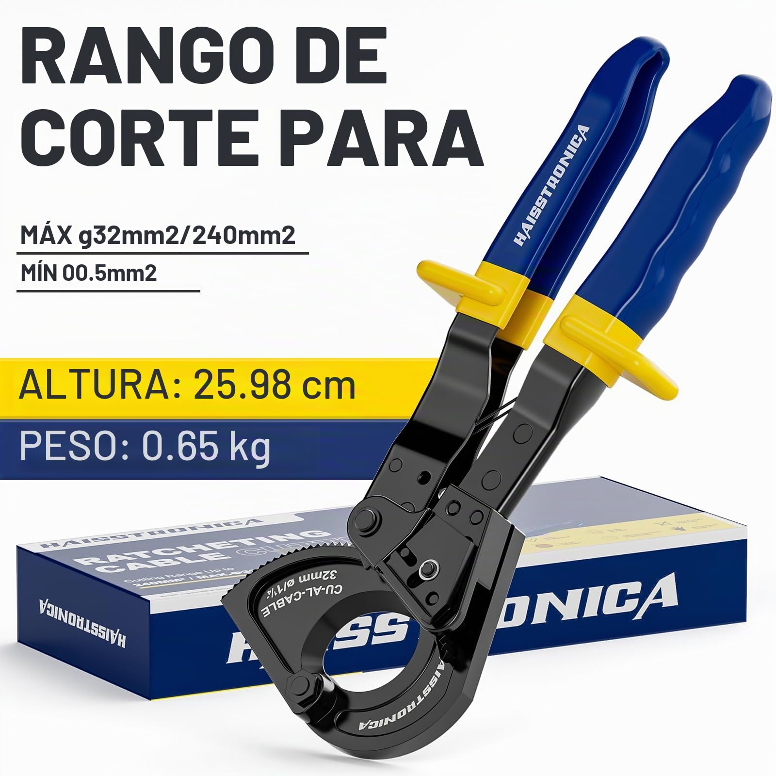 Haisstronica Cortadores de cables resistentes para aluminio y cobre hasta 500 Kcmil
