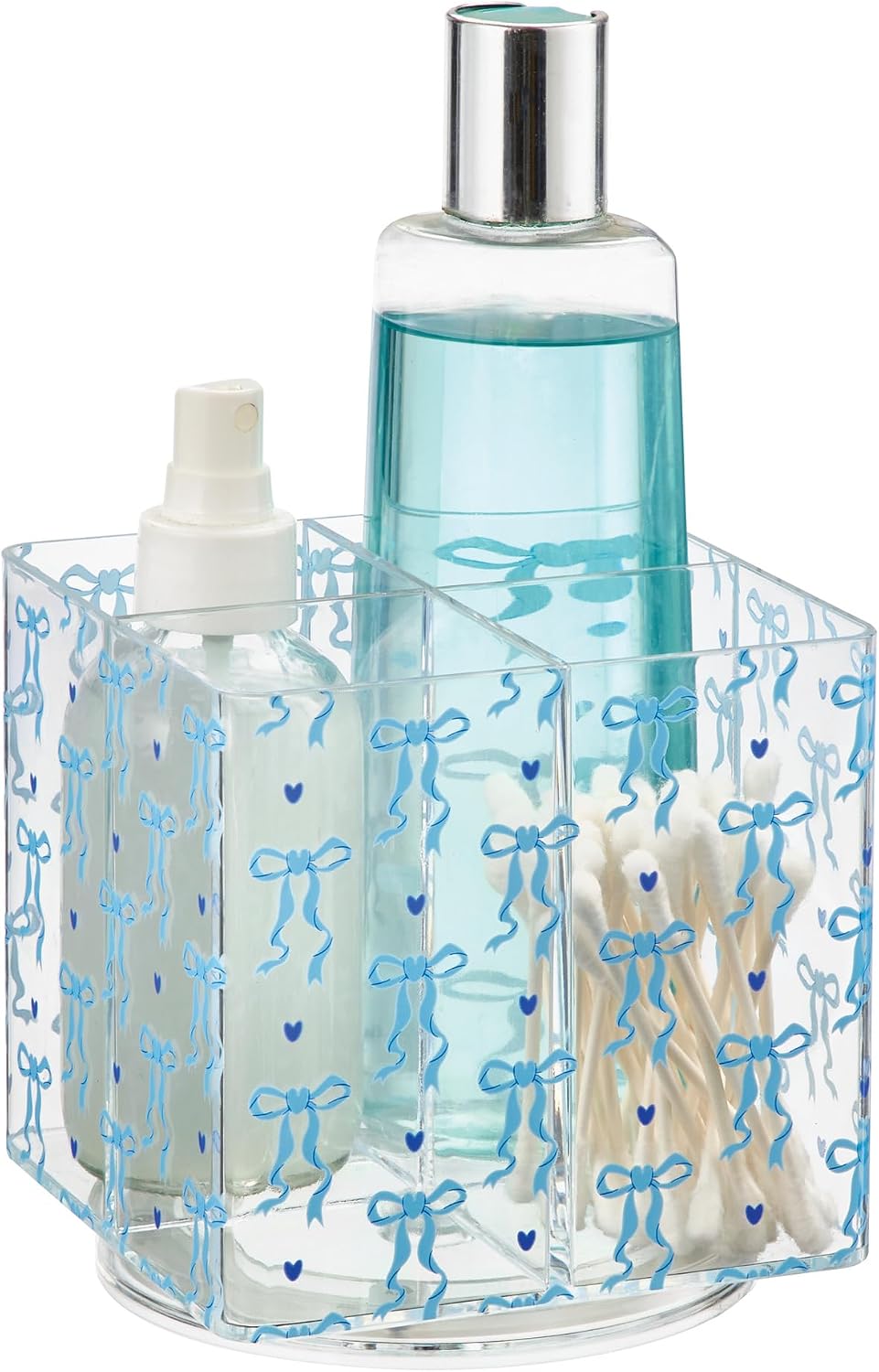 iDesign Rotating Makeup Organizer with Dividers, Clear Plastic Lazy Susan for Cosmetics and Skincare