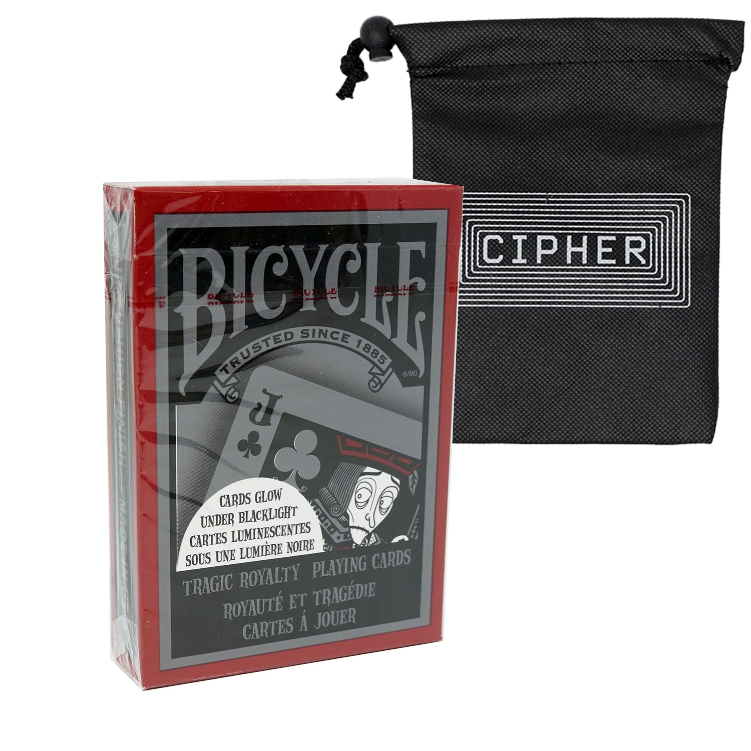 Bicycle Tragic Royalty Playing Cards - Unusual Collectible Bicycle Deck - Includes Cipher Playing Cards Bag