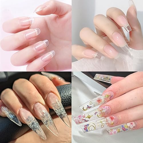 Miniatura 7 de Lofuanna Constructor de gel transparente LEDUV  2 piezas de fórmula autonivelante, cepillo y lima de arte de uñas, fortalece las uñas naturales,