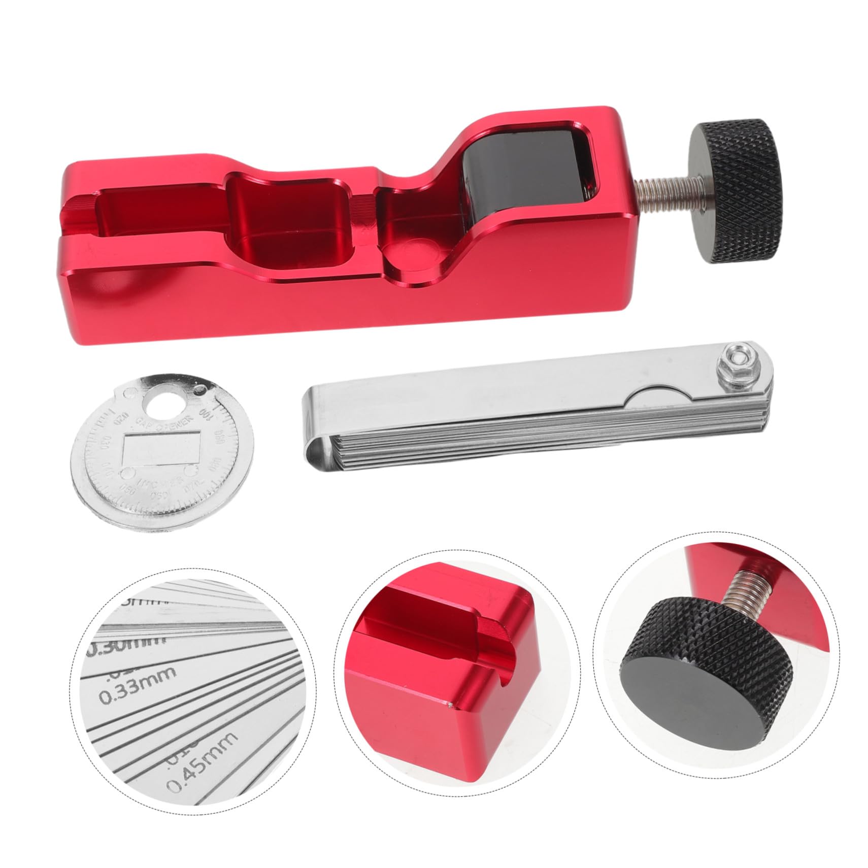Kit Ajustador de Bujías para Coche con Medidor de Espesor de Galgas Herramienta de Reparación de Roscas y Calibrador de Espacio para Ajuste de Motor Herramienta Ergonómica de