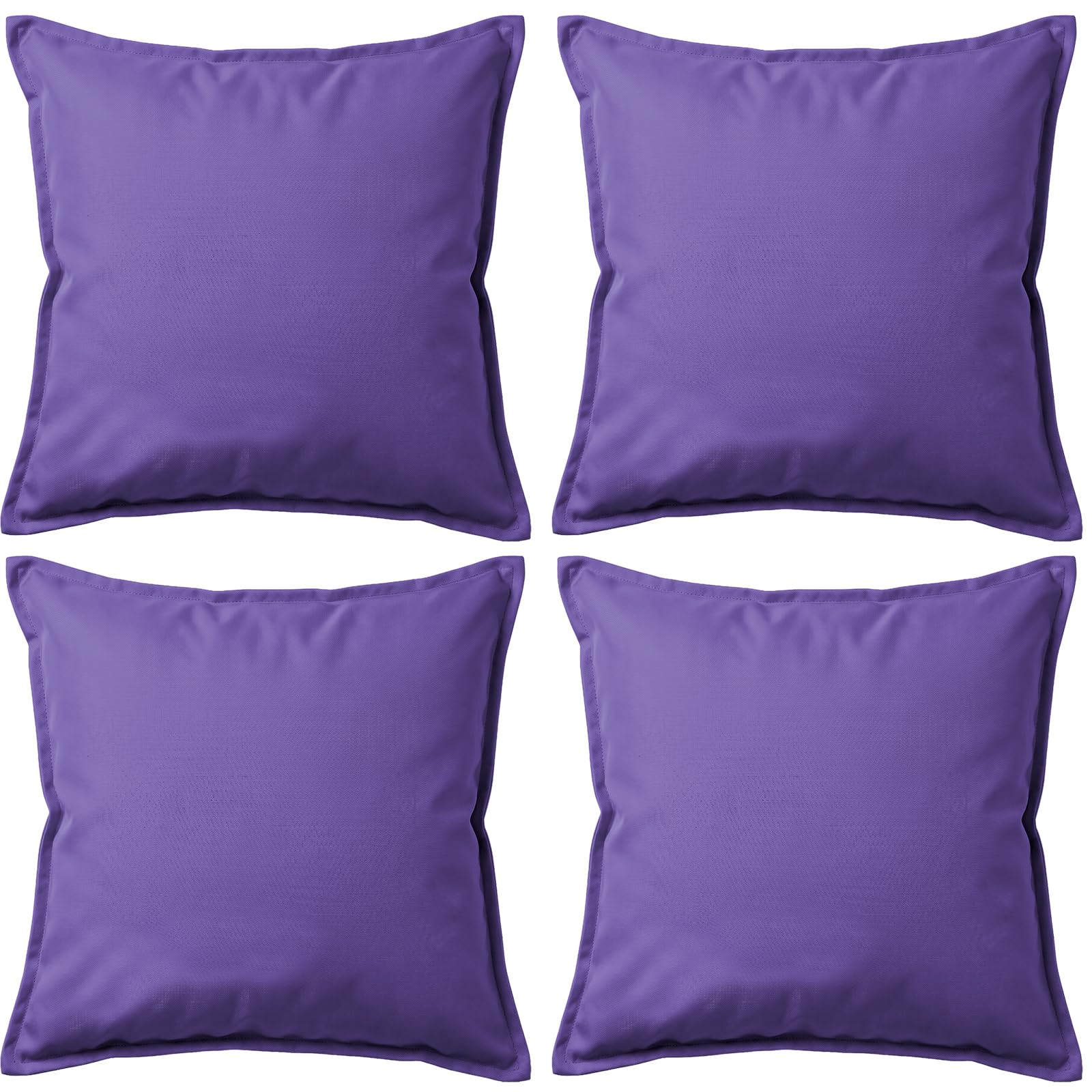 4 Pack Waterproof Outdoor Garden Furniture Seat Cushion 45x45cm Decorative Throw Pillow, Filled Cushion Cushion Covers 18"x18" for Garden Sofa Chair Livingroom Bedroom Patio (Purple)