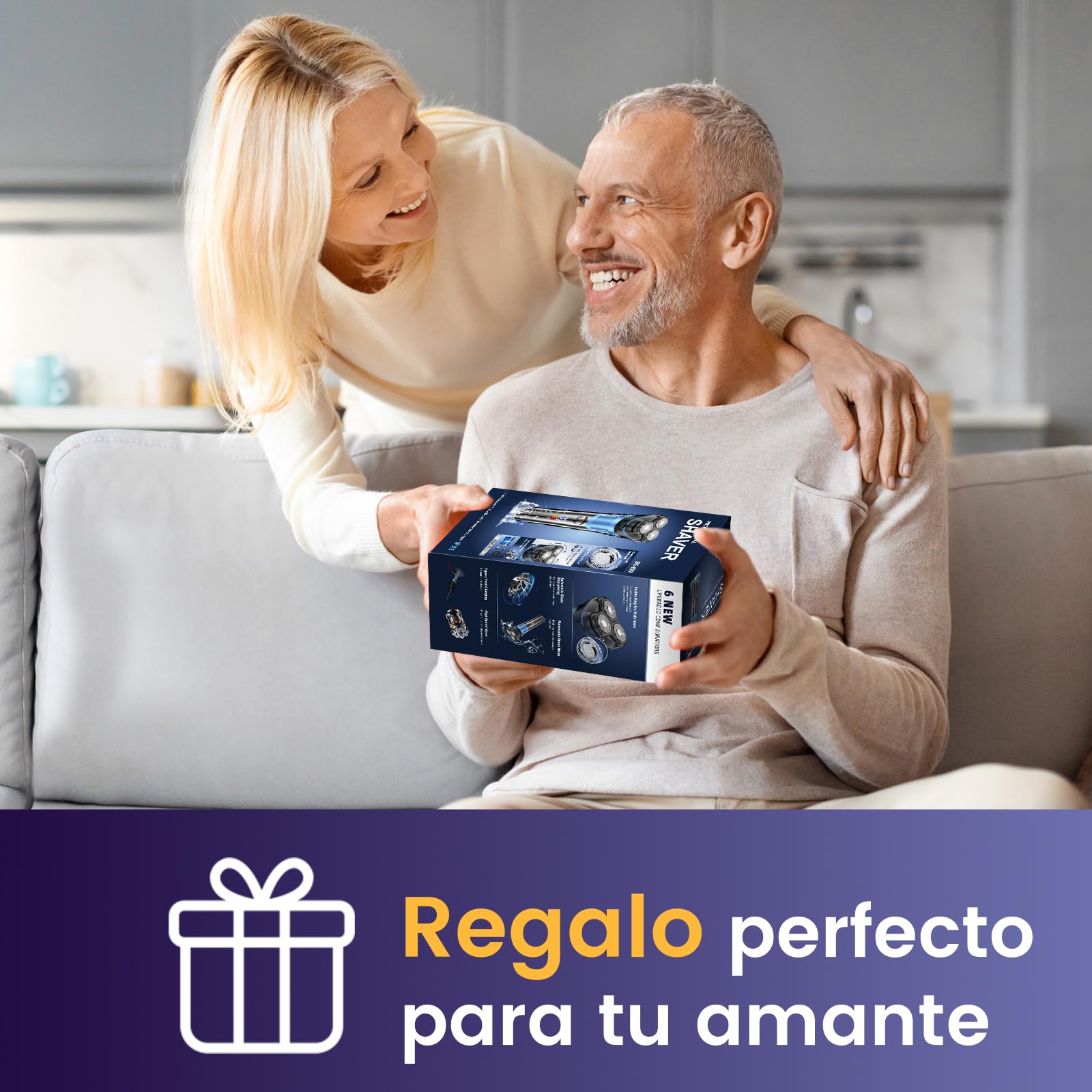 Skycool Afeitadora Electrica Hombre, Maquina De Afeitar Hombre Inalambrica Recargable, Afeitadora En Seco Y Húmedo Con Recortadora Emergente, Dos Modos De Velocidad, Pantalla Led