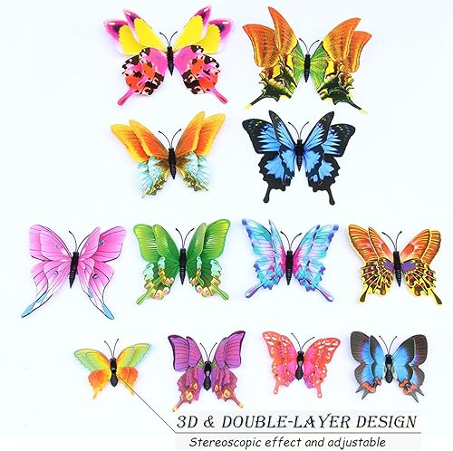 Miniatura 4 de Calcomanías 3D de mariposa, 2448 unidades, para decoraciones de pared, fiestas, con imanes (golondrina, 24)