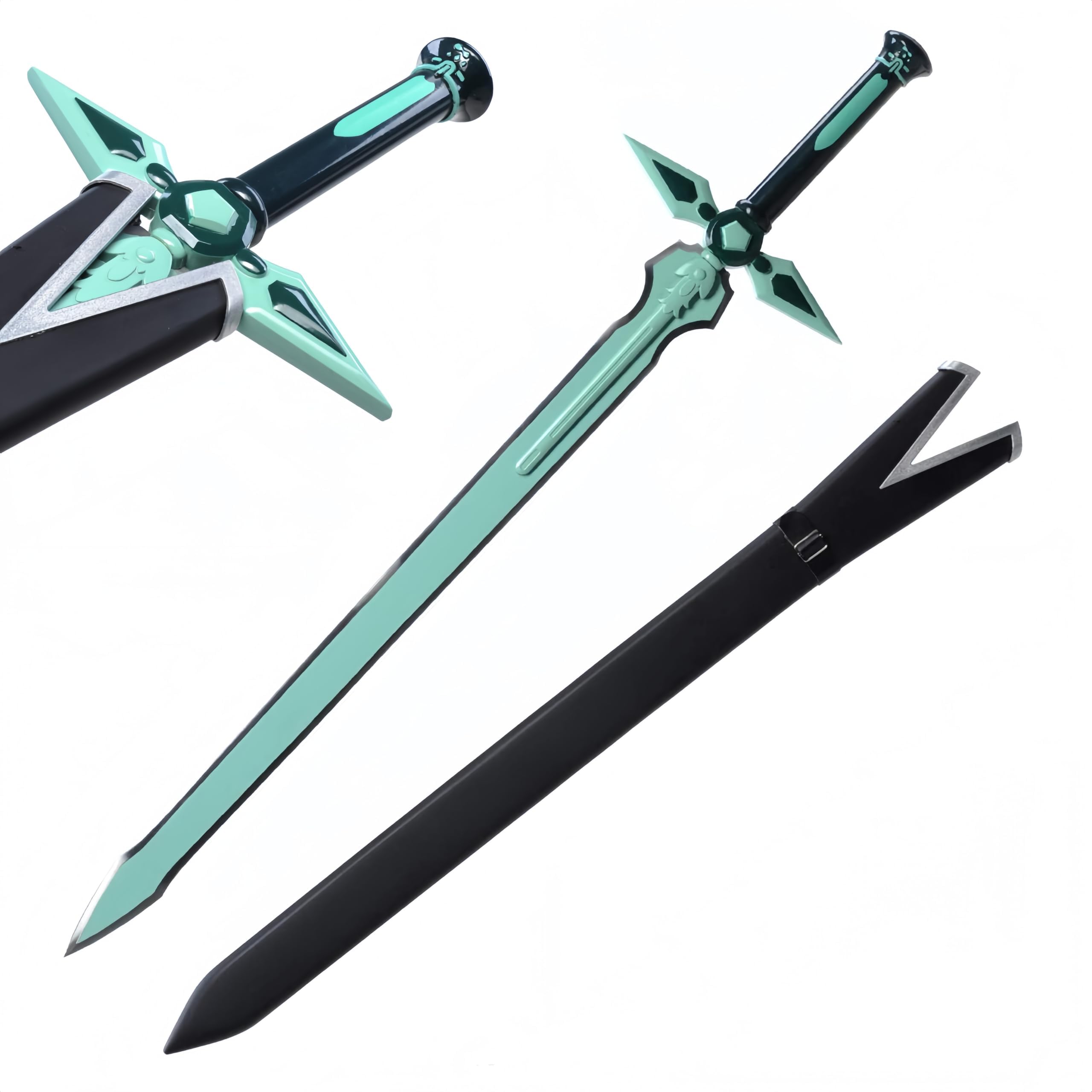 SAO Dark Repulser - 105 cm/41.34" - Blade Carving Rune Symbols - Carbon Steel Blade - Hand Forged with Exquisite Details - Cosplay Prop Anime Sword