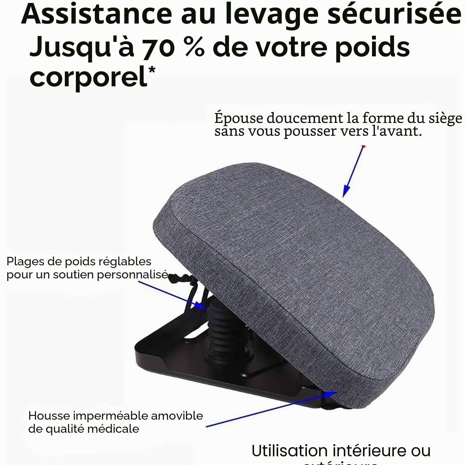 Coussin D'Assistance Au Levage Chaise,SièGe De Levage De Coussin D'Assistance,SièGe De Levage éLectrique Portable,Support Jusqu'à 150 Kg,pour Les Personnes âGéEs Et HandicapéEs