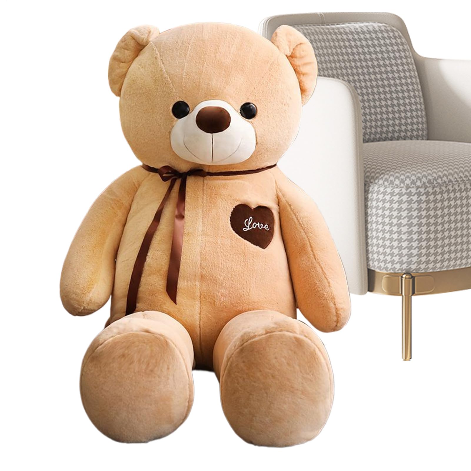Riesen Bär 140cm Kuschelpuppe | Bär Plüsch für Kinder Mädchen Erwachsene Weihnachten Halloween Valentinstag Geburtstag Sofa Schlafzimmer Wohnzimmer