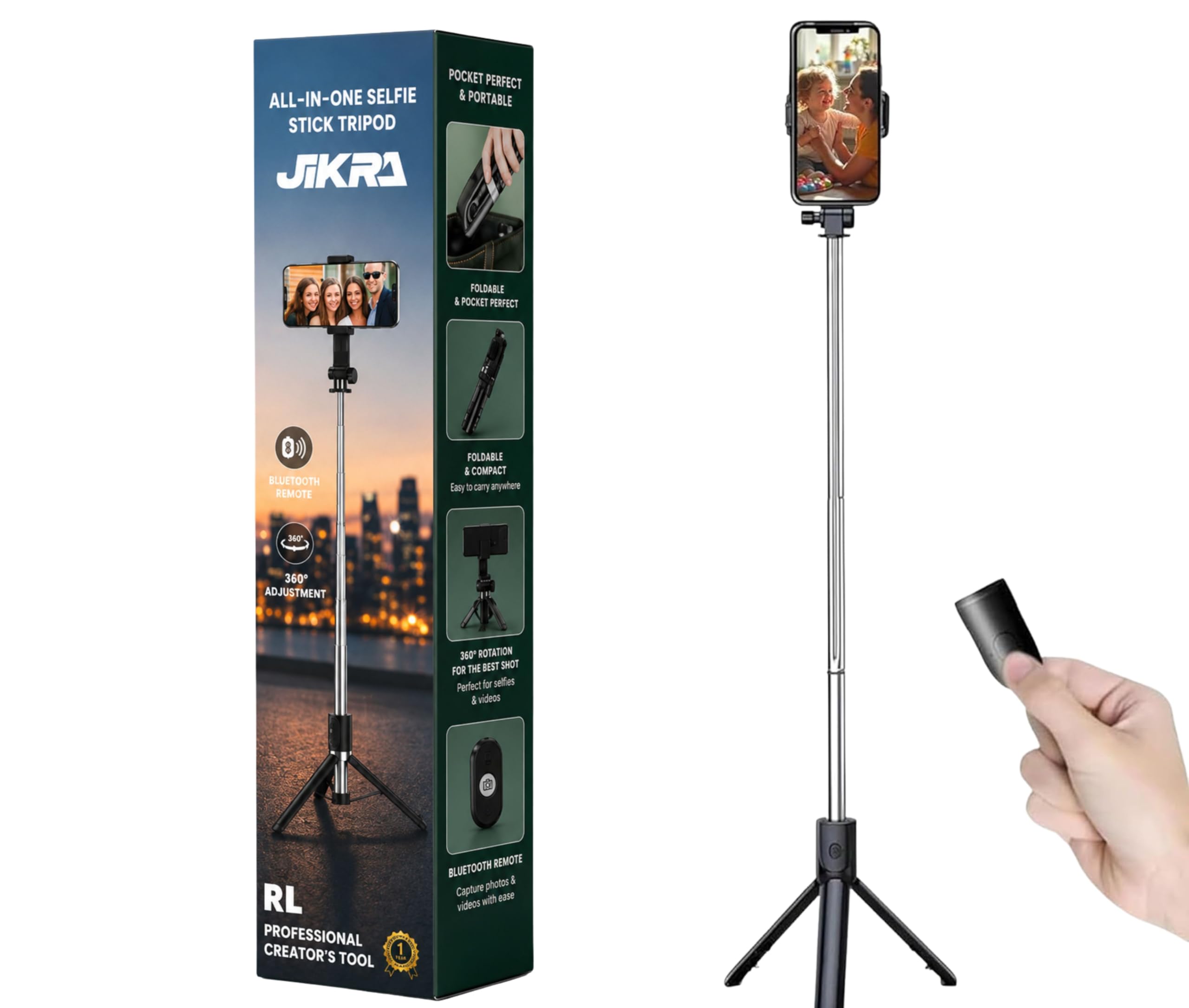 Selfie Stick Tripod 67 Inch Long with Bluetooth Remote & Stable Base – 3-in-1 Multifunctional Design for Selfies, Vlogging, Photo Shoots & Makeup-image-48