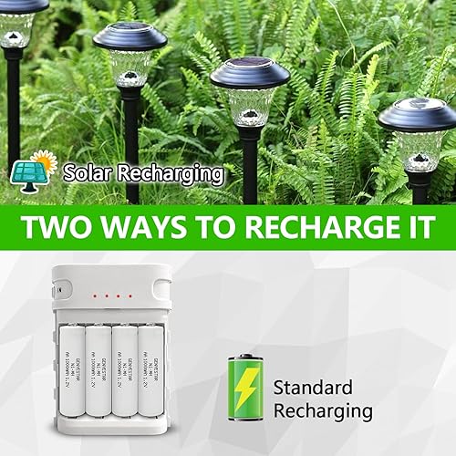 Miniatura 7 de Baterías AA recargables NIMH 1.2V Doble A 1000mAh Baterías 8 paquetes de baterías solares precargadas para reemplazo de luz solar remotos linterna