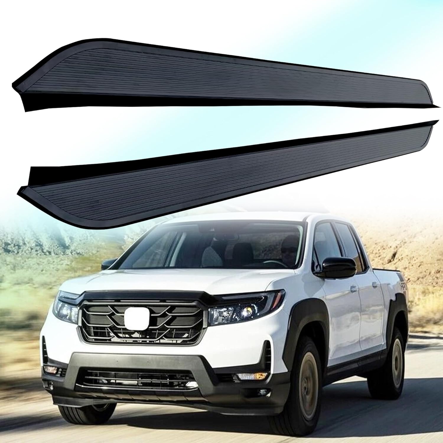 2Pcs Stairs Running Boards Step Bars Pedals Fits for Honda Ridgeline 2017 2018 2019 2020 2021 2022 2023 2024 2025 Fixed Running Board Side Step （with Brackets）-014