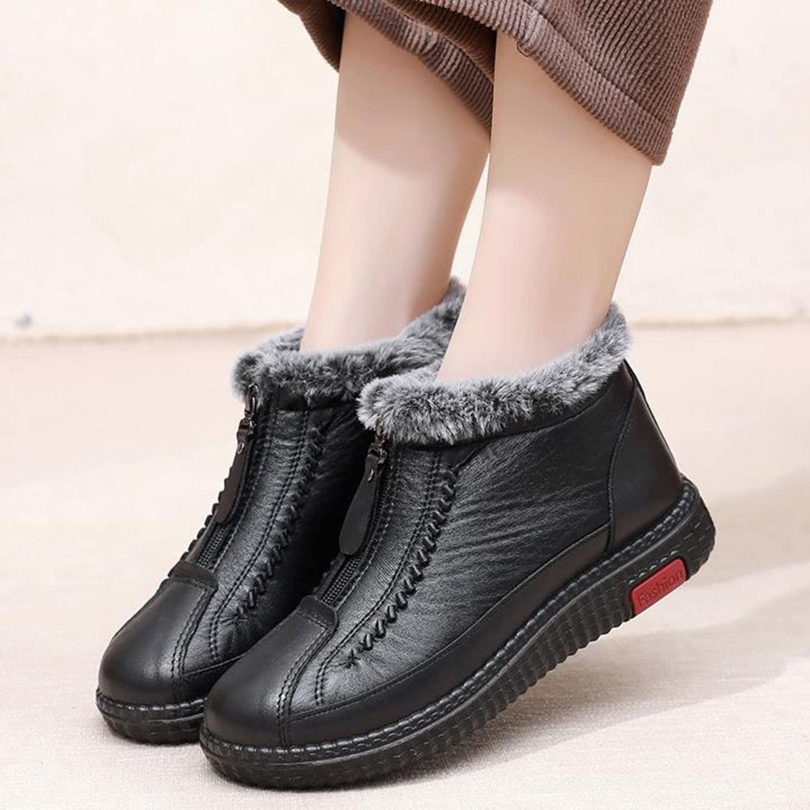 Scarpe Invernali di Stoffa Vecchia Scarpe da Donna in Cotone Stivali Imbottiti Caldi con Slip Piatti e Stivali di Cotone Stivali Pioggia Donna 37 Stivali Gomma Donna