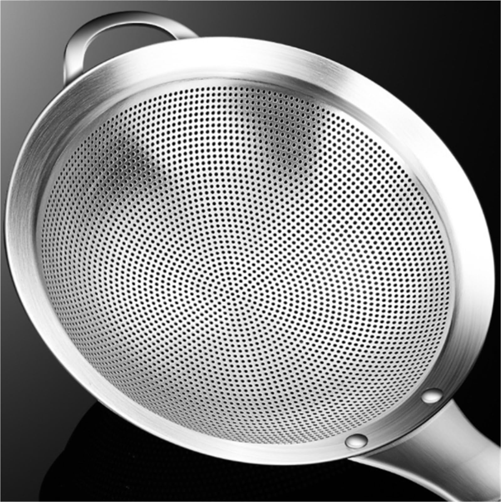 Espumadera, Tamiz De Acero Inoxidable De Malla Fina con Filtro De Alimentos De Cocina Portátil con Agujeros Cuchara Coladora(31cm)