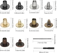Juyibaao 150 db-os Chicago csavar készlet, M5x6/8mm, bőrmunkához, könyvkötéshez, albumokhoz, 5 színben, szerszámokkal 2