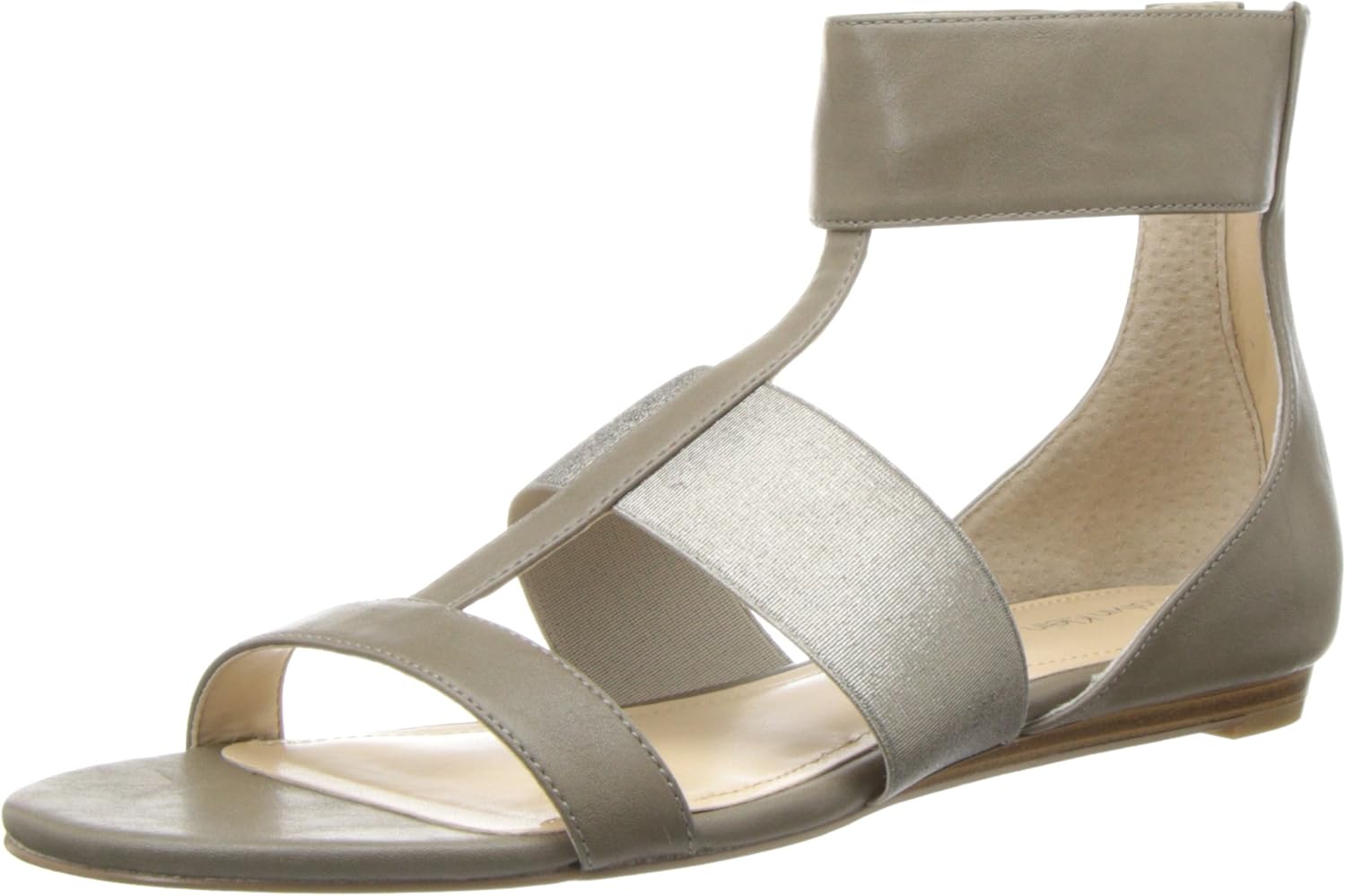 Calvin Klein Women's Sage Glzd CAF/met Elastic, Olive/Pewter, 7.5 M US
