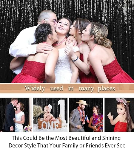 Miniatura 5 de Foto Cabina- Accesorios de boda, telones de fondo de tela de lentejuelas, fondo de video brillante, cortina, dulces para bodas, decoraciones.