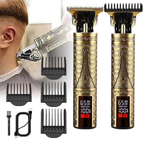 Miniatura 5 de Cortadora de pelo para hombre, sin huecos, inalámbrica, cortadora de pelo con hoja en T, kit profesional de corte de pelo y aseo recargable,