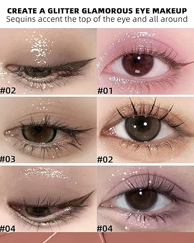 Miniatura 3 de Kit de sombra de ojos líquida mate 2 en 1 con purpurina  6 piezas de sombra de ojos en barra de terciopelo de alta pigmentación, de secado rápido de