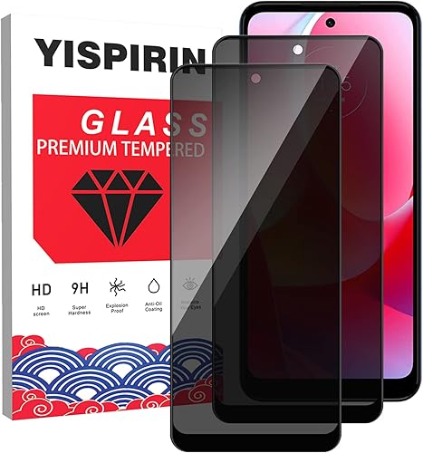 Miniatura 1 de OWMGTS Paquete de 2 protectores de pantalla de privacidad para Motorola Moto G Power 2022 película de vidrio templado privado antiespía para Moto G