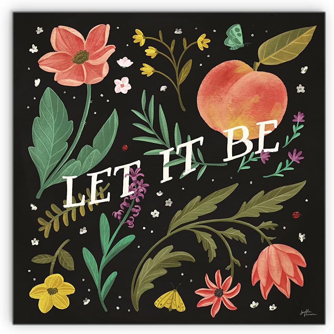 Spring Botanical V Black, JoyRide Home Décor Wood Plaque