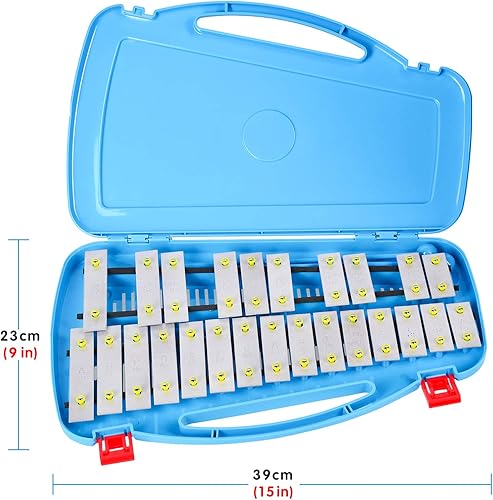 Miniatura 8 de EASTROCK Xilófono, 25 notas Glockenspiel xilófono para niños, instrumento de xilófono profesional, enseñanza de música, regalos