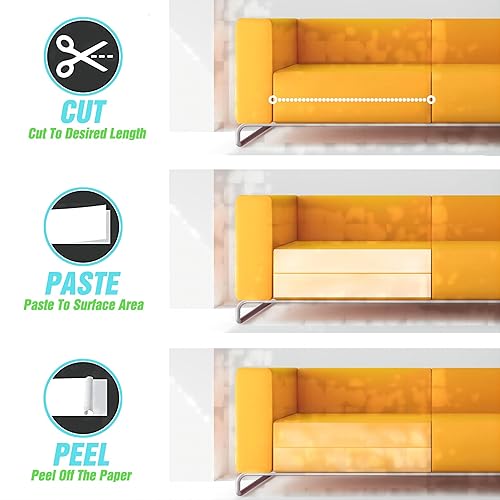 Miniatura 6 de Cinta antiarañazos para gatos, 3 pulgadas x 20 yardas, cinta de entrenamiento para gatos, 100% transparente de doble cara transparente para gatos,