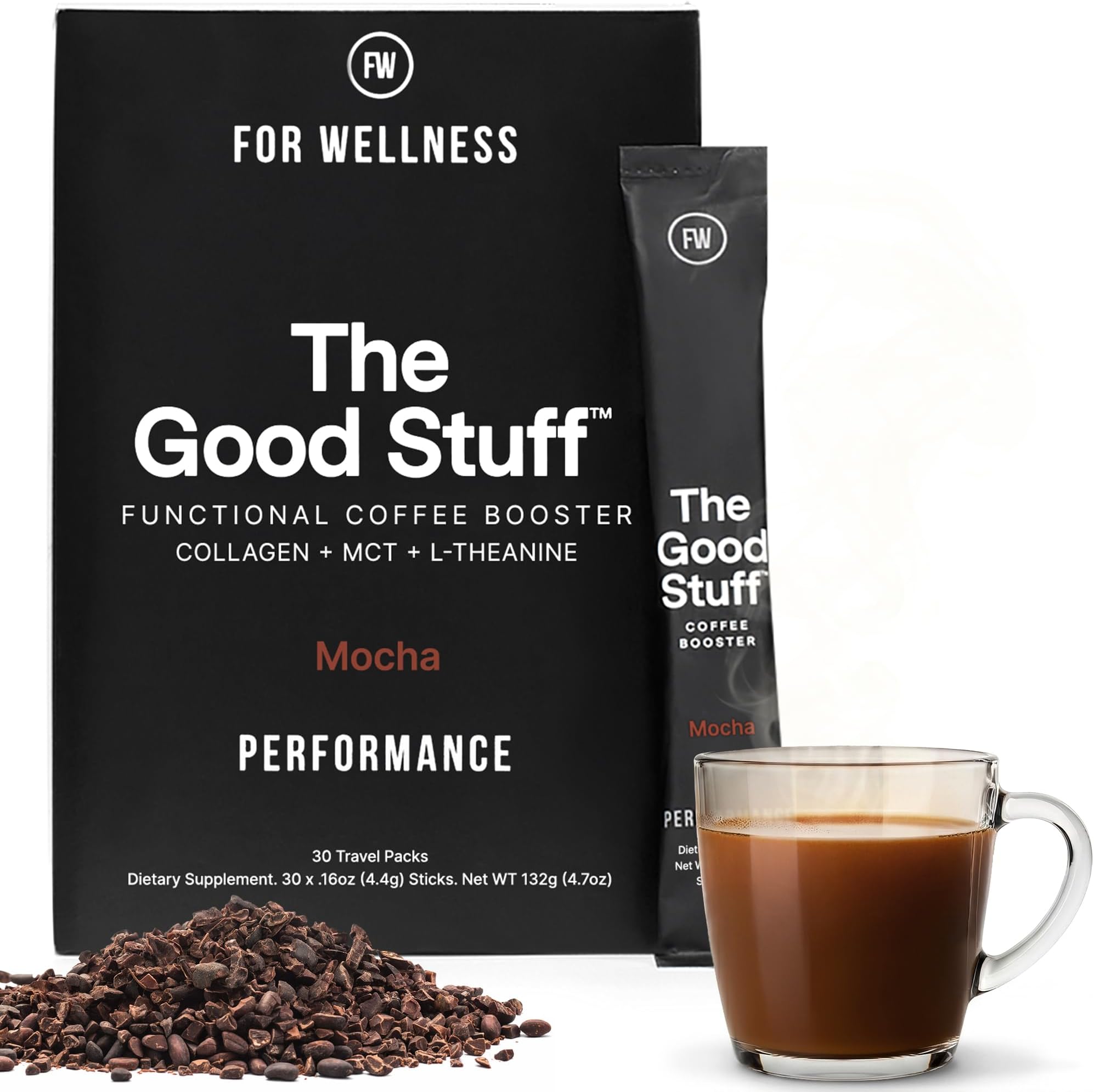 - The Good Stuff Mocha Coffee Booster, Powder Coffee Creamer with Benefits
