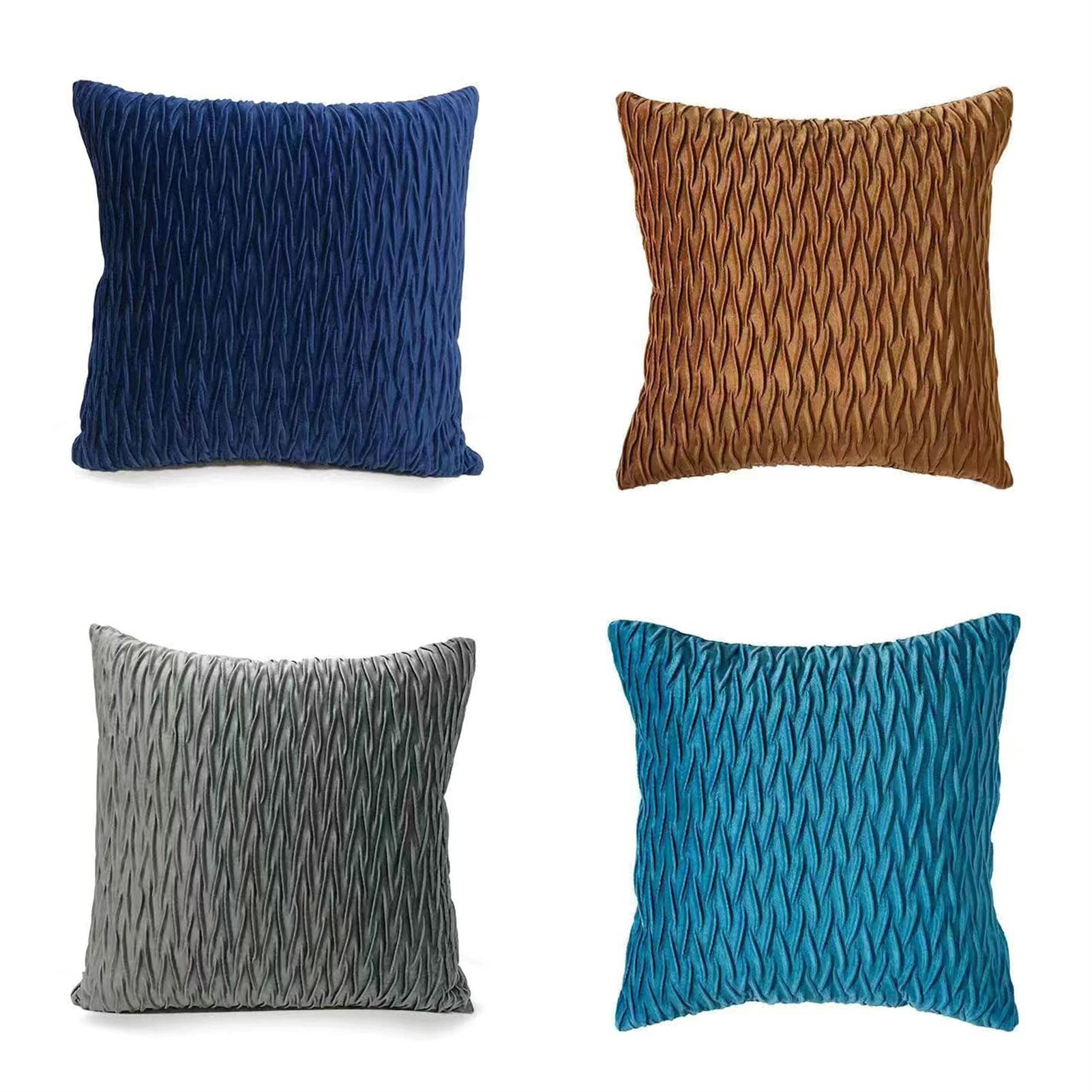 Juego de 4 Cojines Fundas, Fundas de Cojines Terciopelo Funda de Almohada del Sofá Throw Cojín Decoración Fundas de Color sólido para Sala de Estar sofás (# - 9,45x45cm)